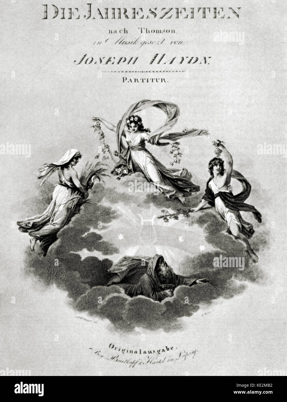 Franz Joseph Haydn title page of 'Die Jahreszeiten' , 1801. Austrian