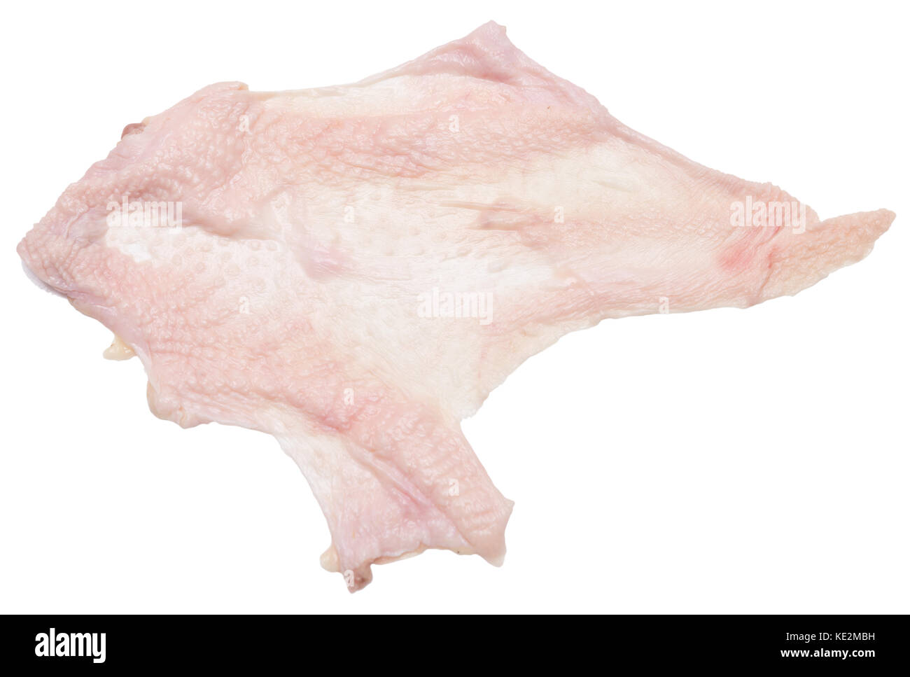 raw chicken skin isolated on white background Stock Photo - Alamy
