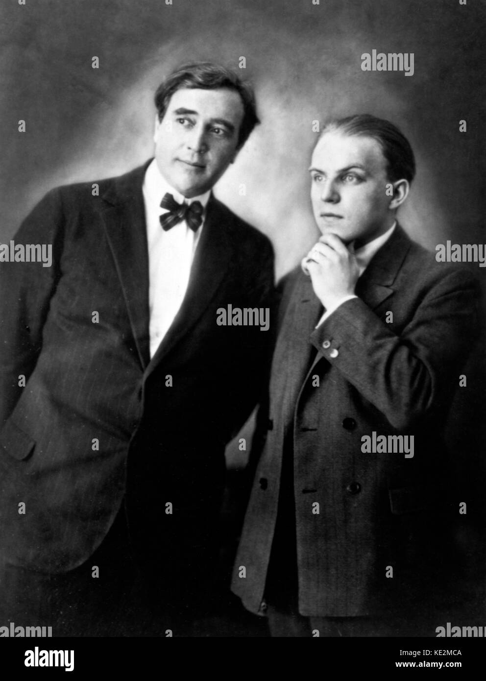 Ernst KRENEK. with Walter Bruggemann, director of first performance of 'Jonny spielt auf' in  1927 Leipzig premiere   Austrian, later American composer (1900-1991). Part of Entartete Musik (Degenerate Music) Stock Photo