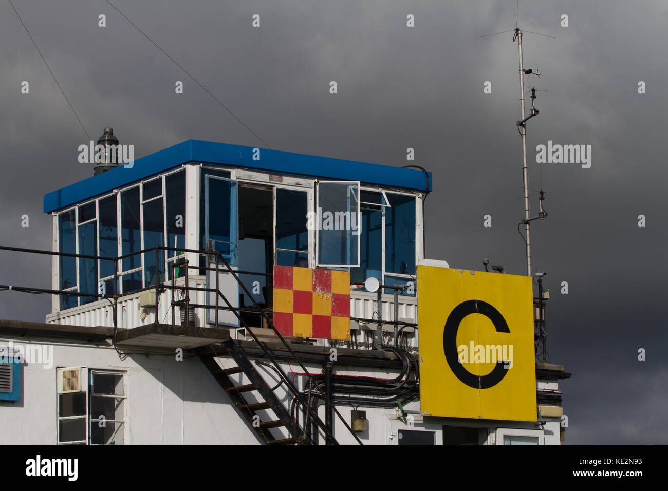 Old control tower at Wolverhampton Halfpenny Green Airfield. Staffordshire. UK Stock Photo