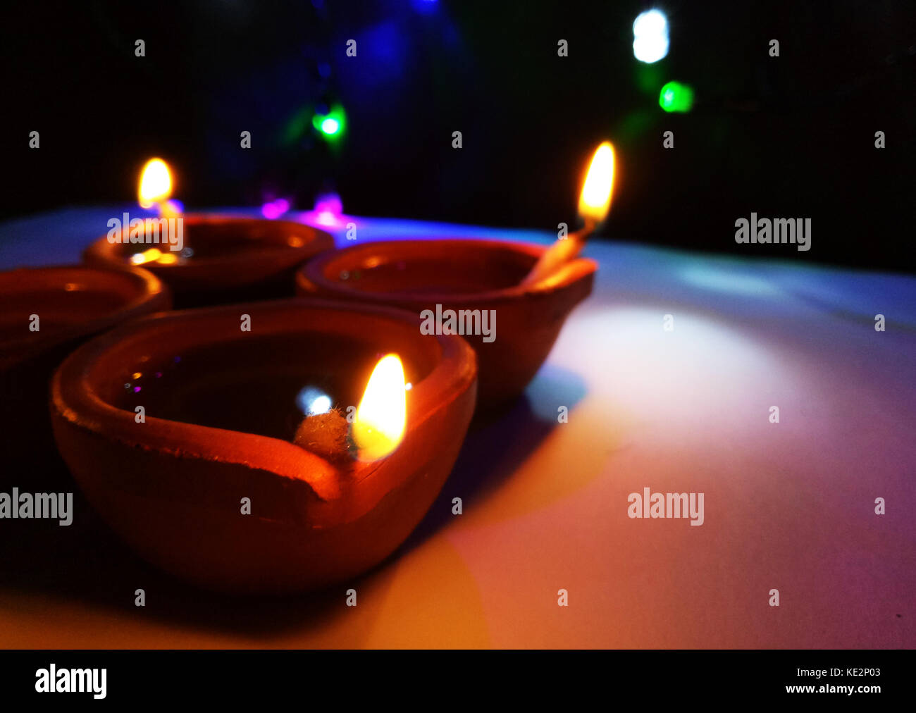 Diwali Festival Flame light Stock Photo