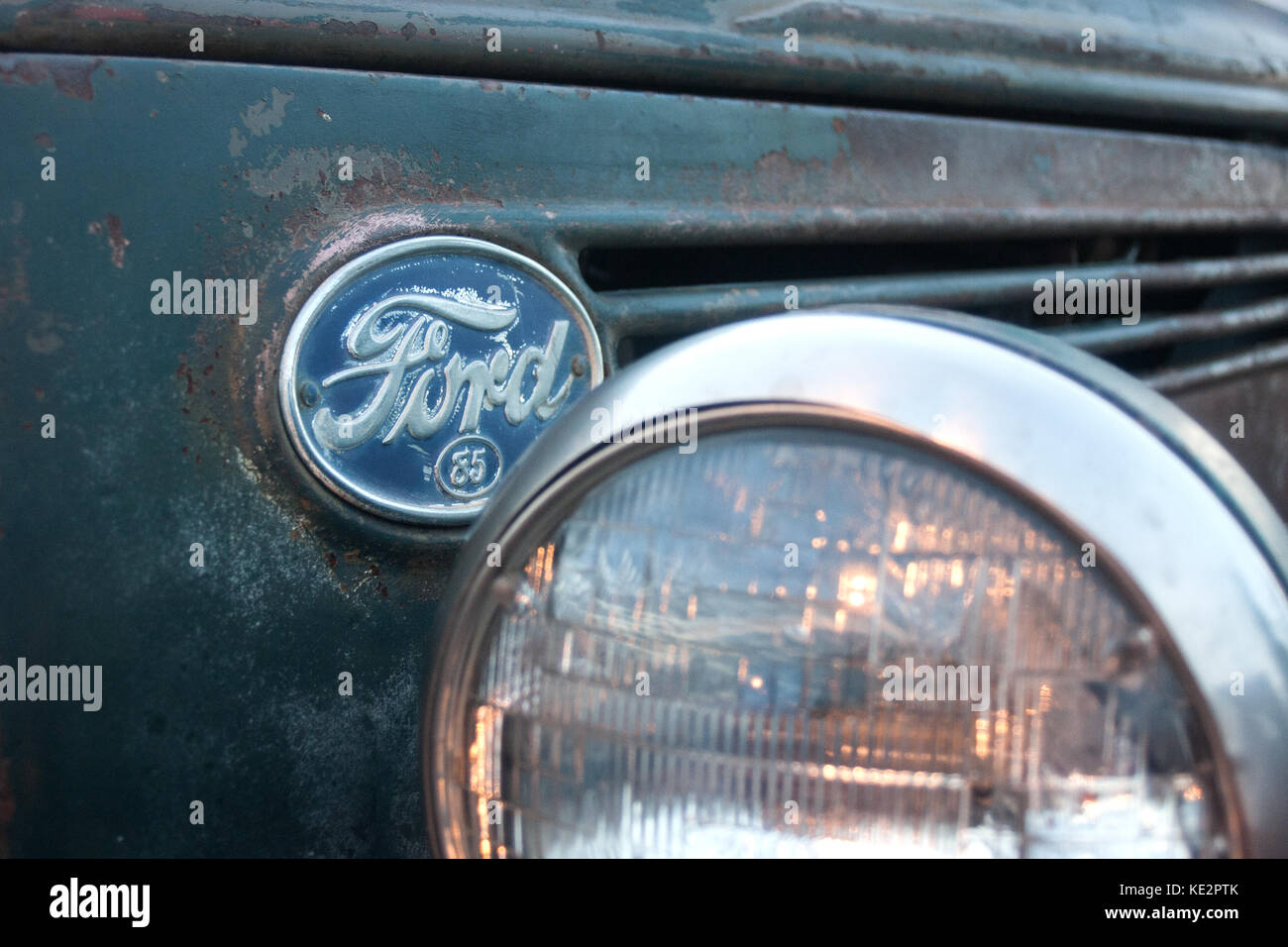 Detail:1939 Ford pickup at hot rod cruise-in, Morristown, Tennessee Stock Photo