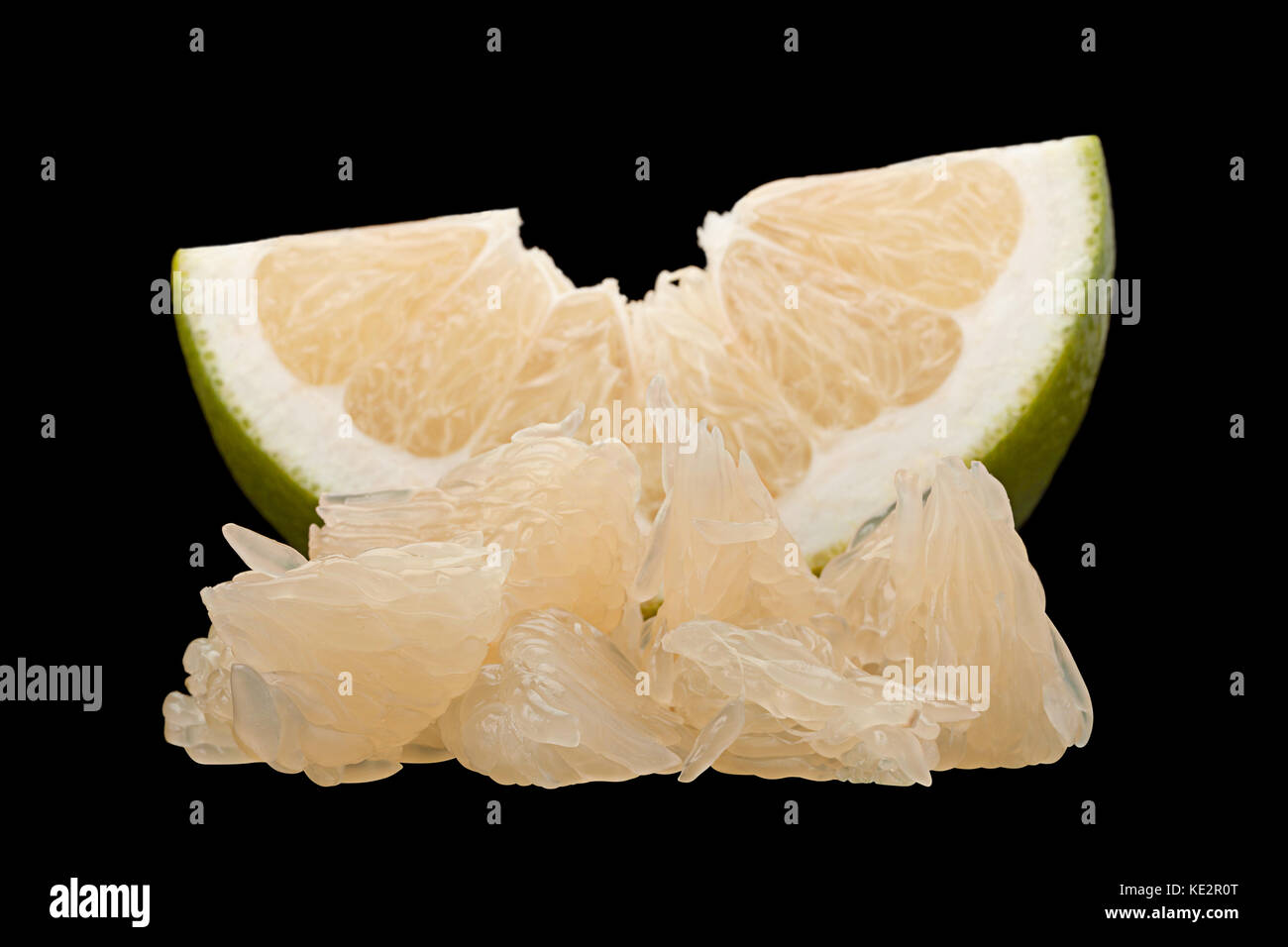 Pomelit hybrid pomelo and greapefruit isolated on black background