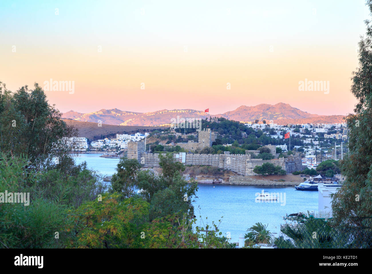 Bodrum castle view from hills of Bodrum Stock Photo