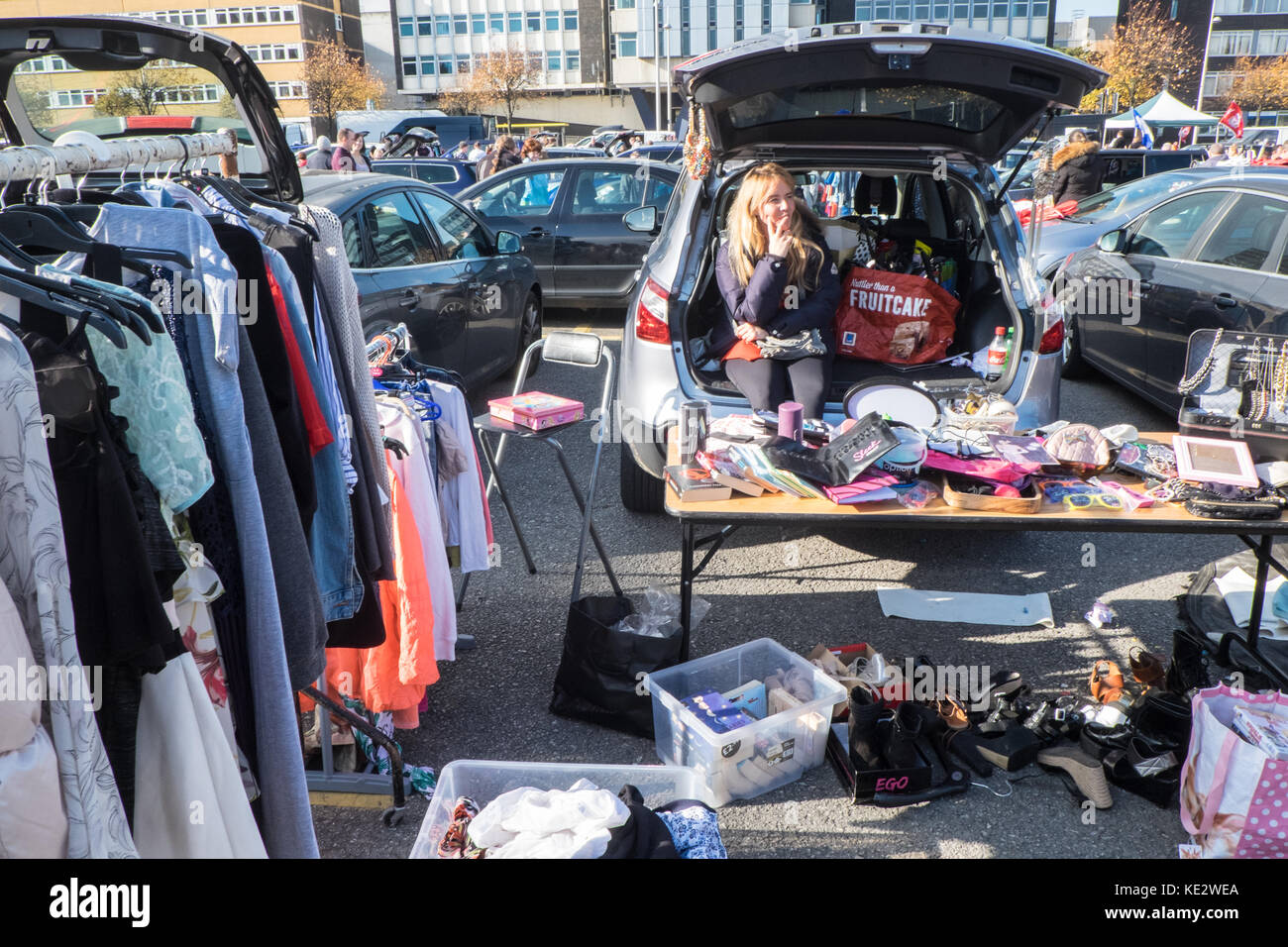 Sunday car boot sale market hires stock photography and images Alamy