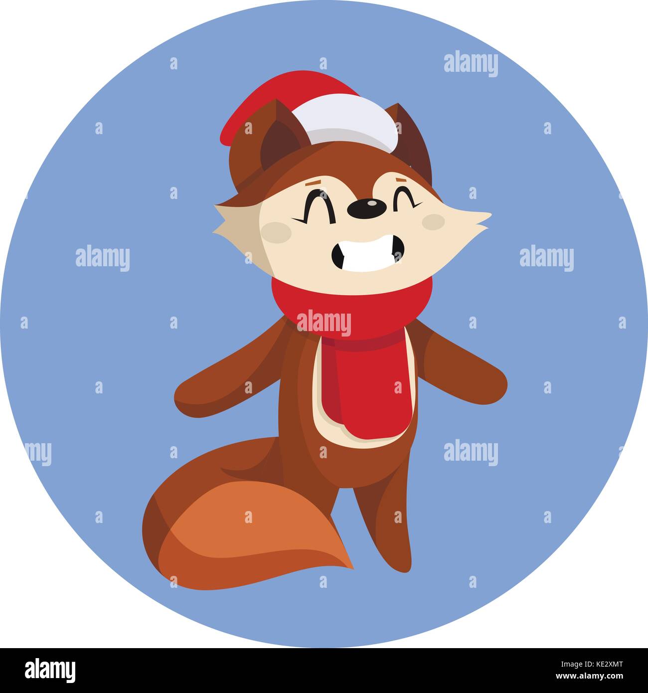 Christmas Greeting Card. Vintage Christmas design with fox Stock Vector ...