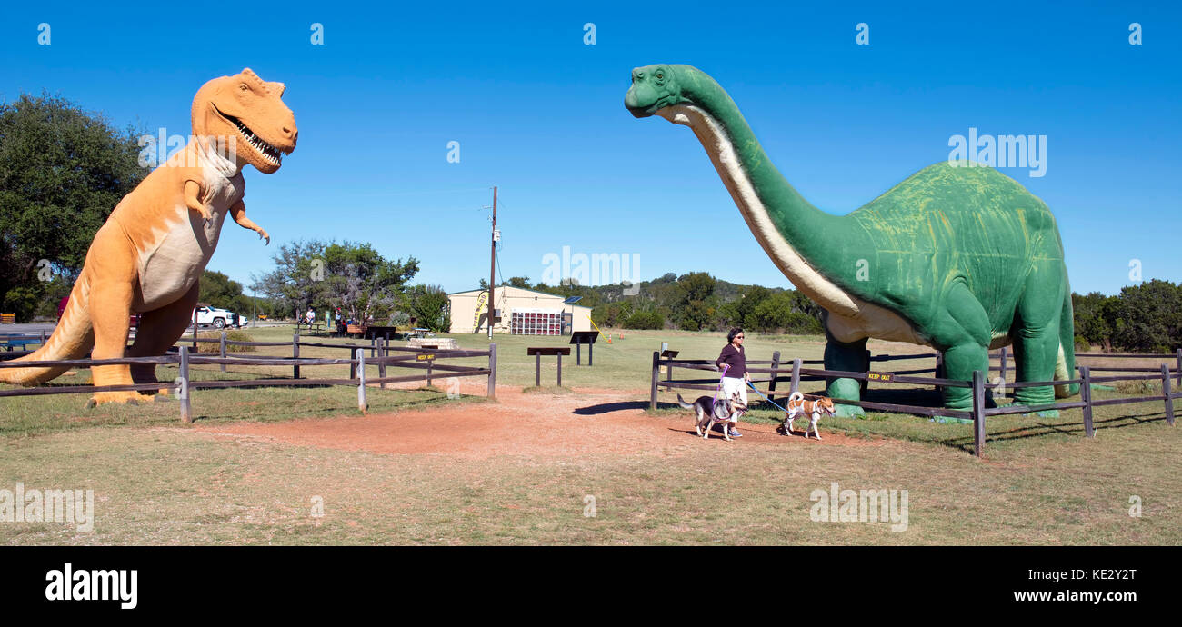 Glen Rose,Texas - Oct.16-2017  Dinosaur Valley State Park in Glen Rose,TX having Dino tracks over 100 million years old. Stock Photo