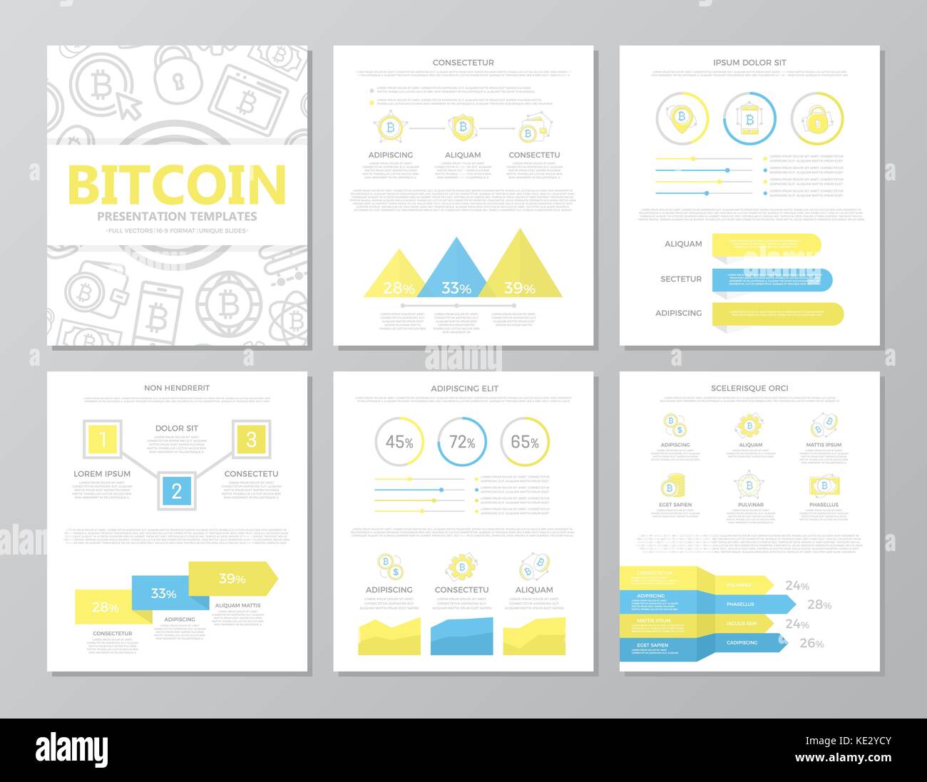 Vector template for multipurpose presentation slides with graphs and ...