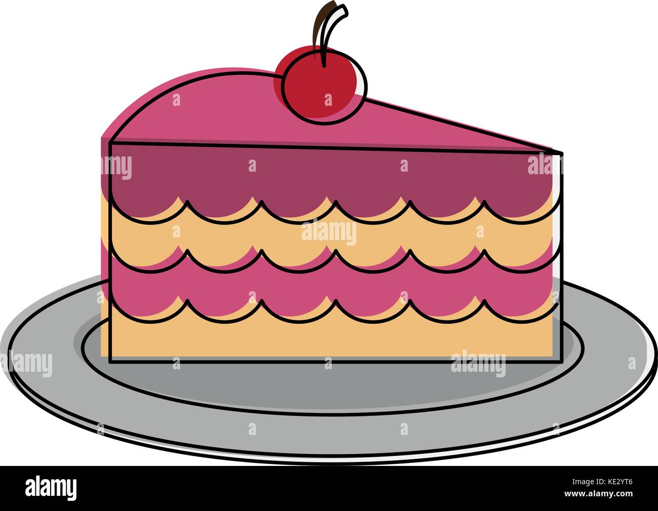 cake slice with cherry on top pastry icon image Stock Vector Image & Art - Alamy cake slice with cherry on top pastry icon image Stock Vector Image & Art - Alamy
