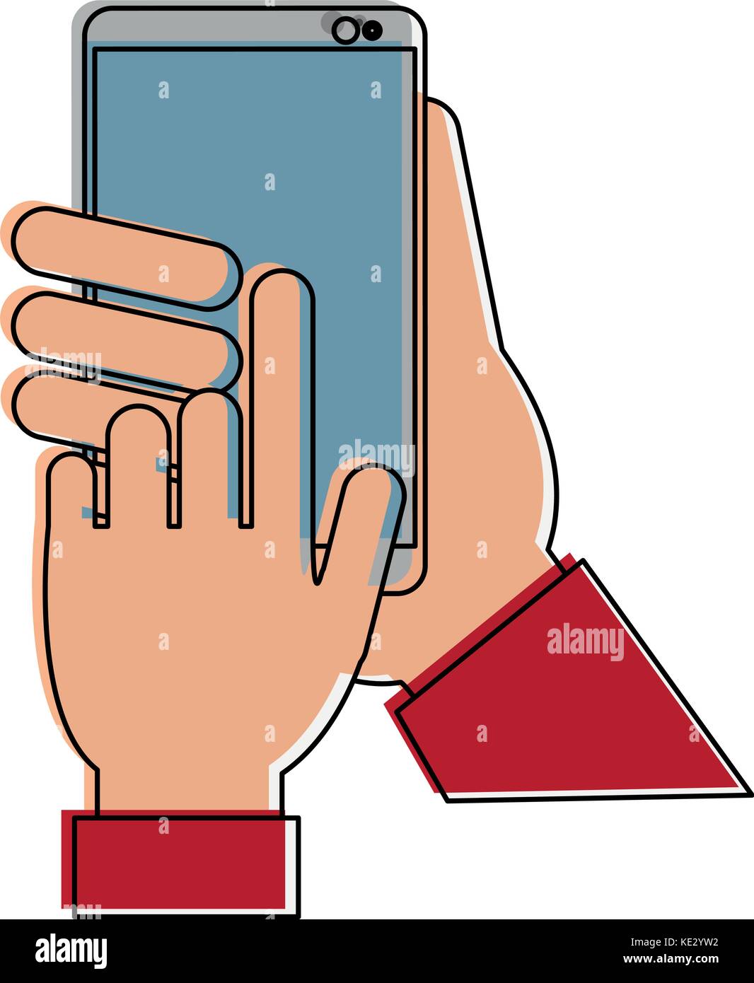 smartphone with hand icon image Stock Vector Image & Art - Alamy