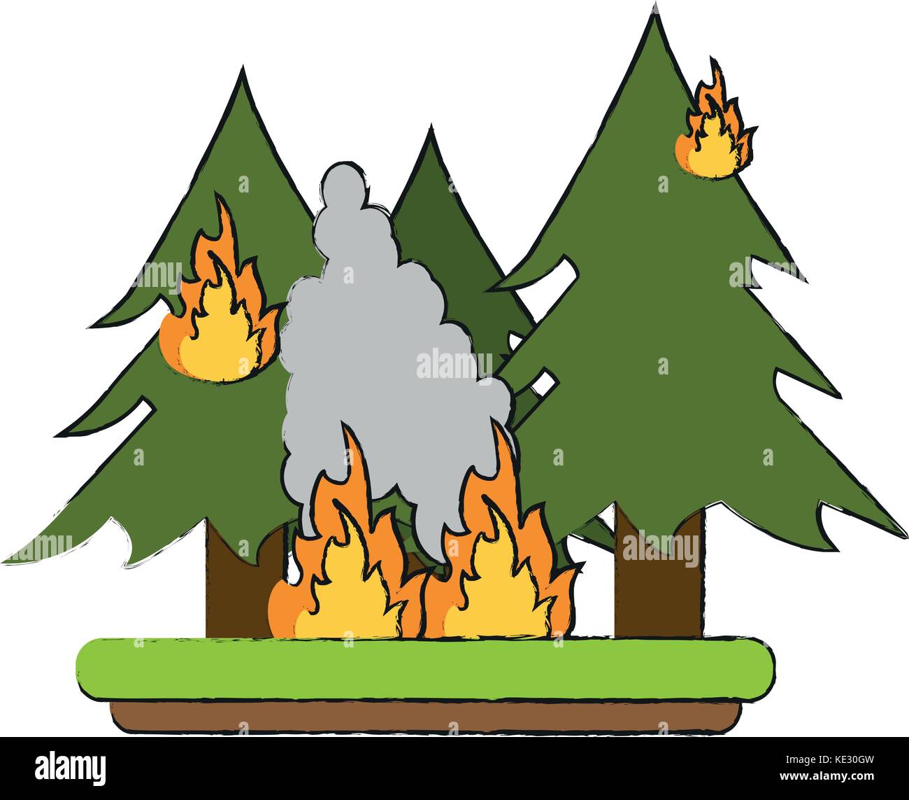 forest in fire Stock Vector