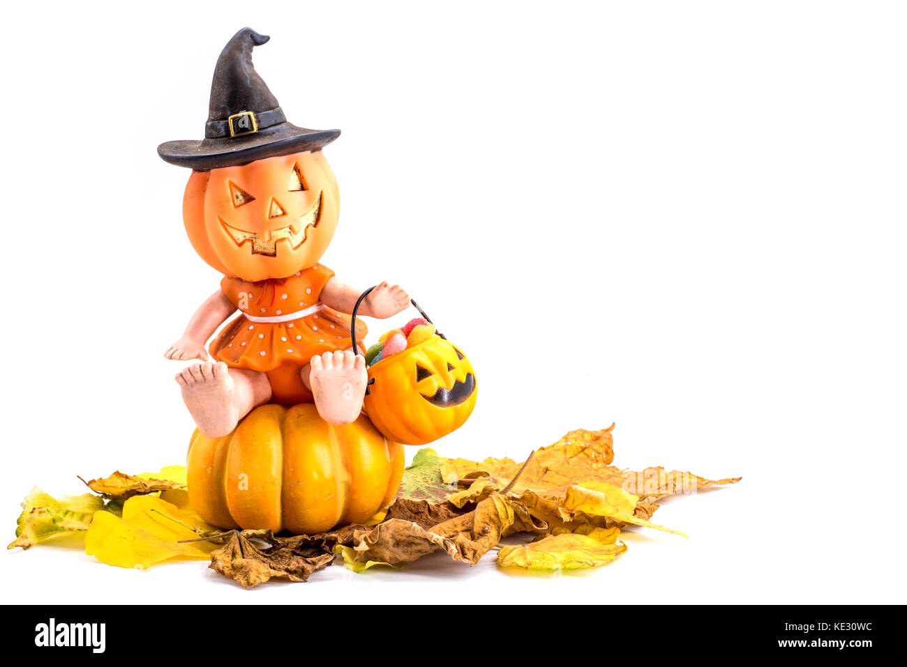 Halloween pumpkin isolated on white background Stock Photo - Alamy