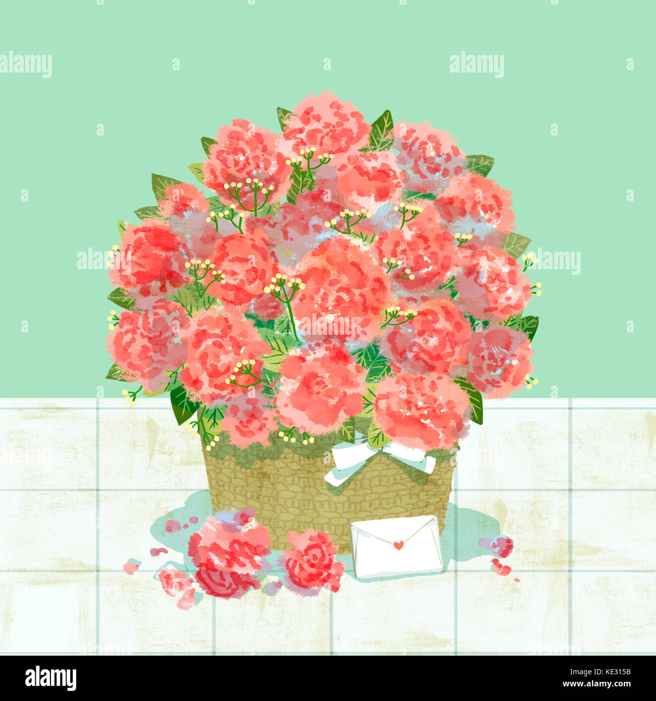 Carnation flower basket for Parent's Day Stock Photo Alamy