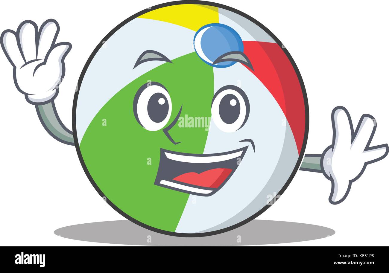 Waving ball character cartoon style Stock Vector Image & Art Alamy