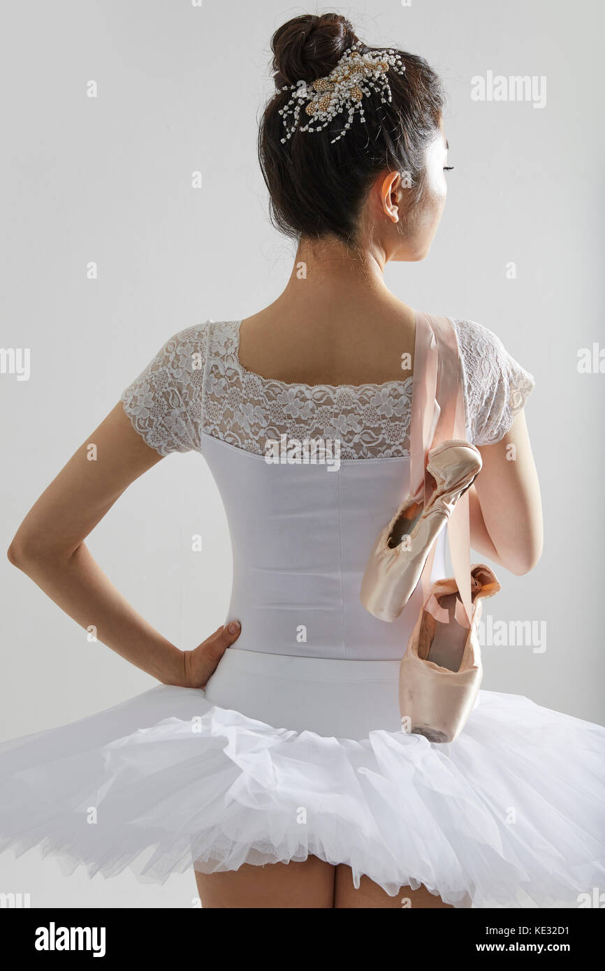 Back of young ballerina Stock Photo