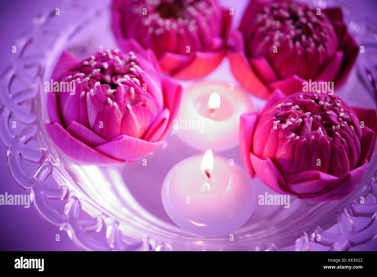 Lotus flower and candle light hires stock photography and images Alamy