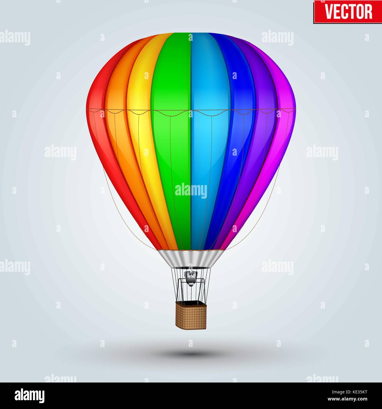 Hot Air Rainbow Balloon Stock Vector