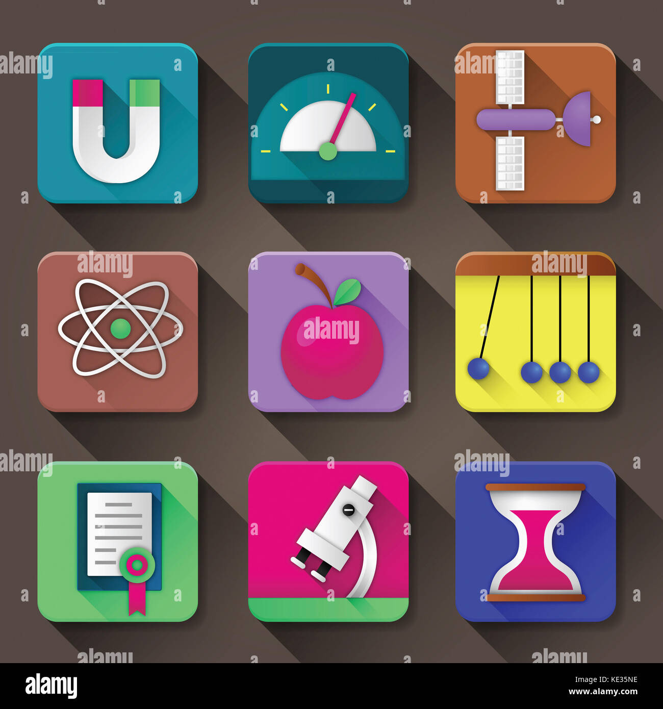 Icon set related to science Stock Photo - Alamy