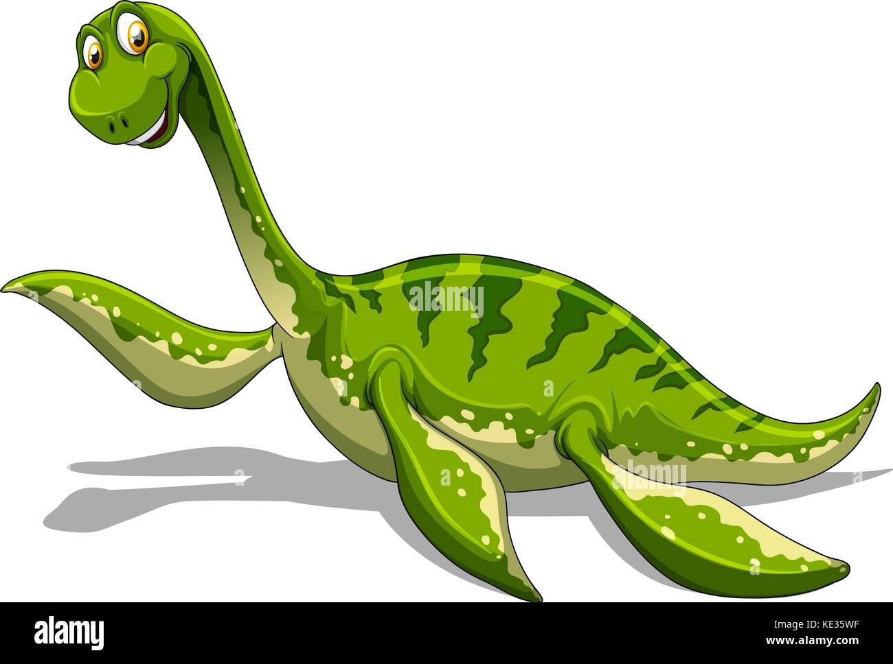 Green dinosaur with long neck illustration Stock Vector Image & Art - Alamy