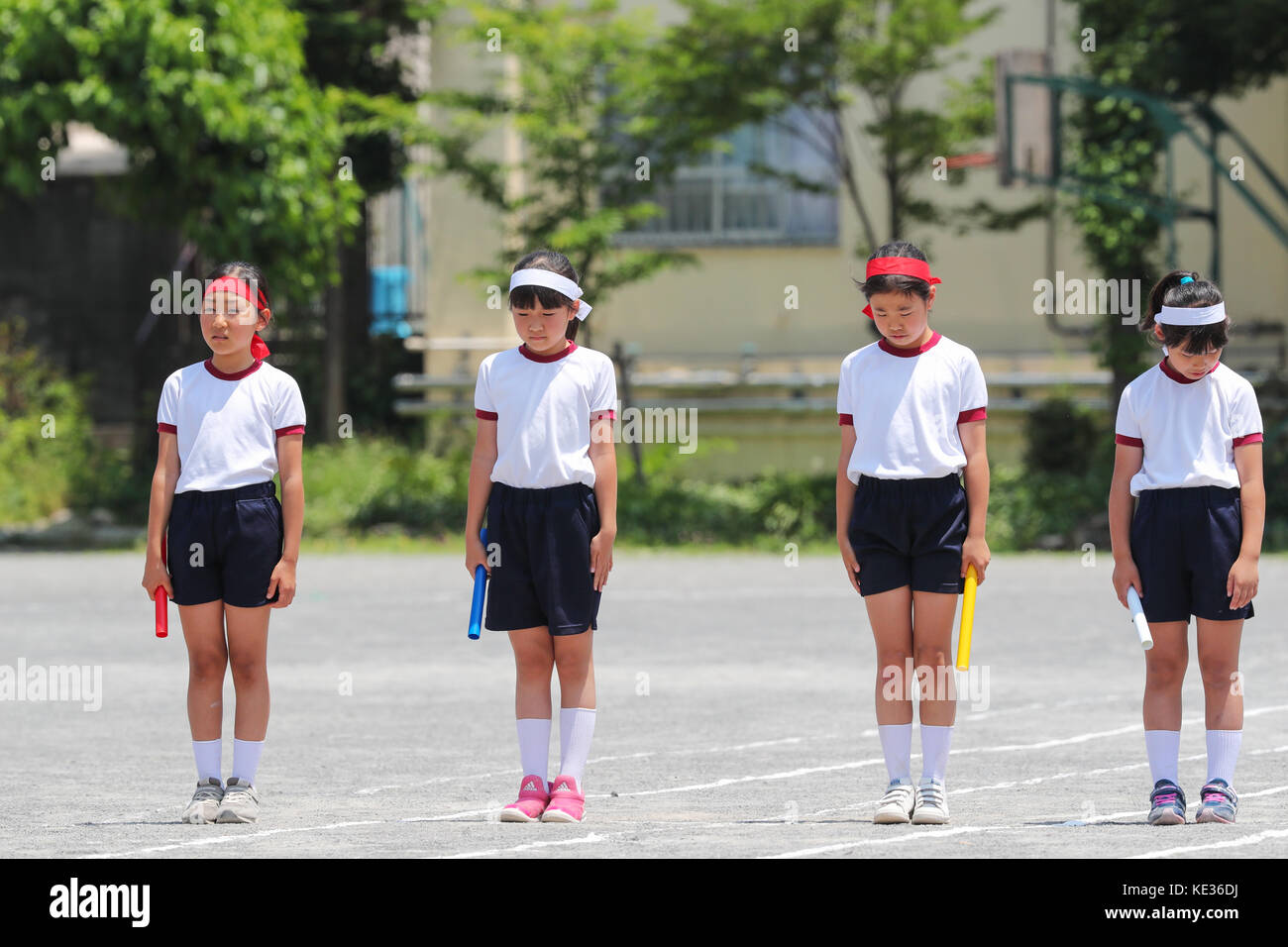 Japanese kids during school sports day Stock Photo Alamy