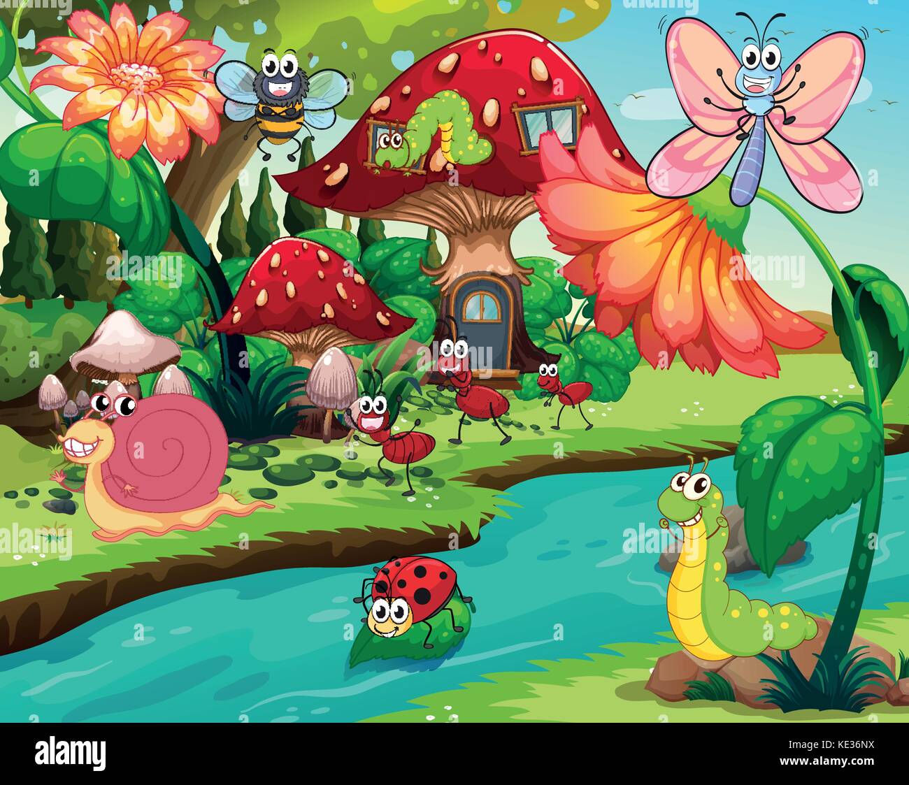 Stream insect Stock Vector Images - Alamy