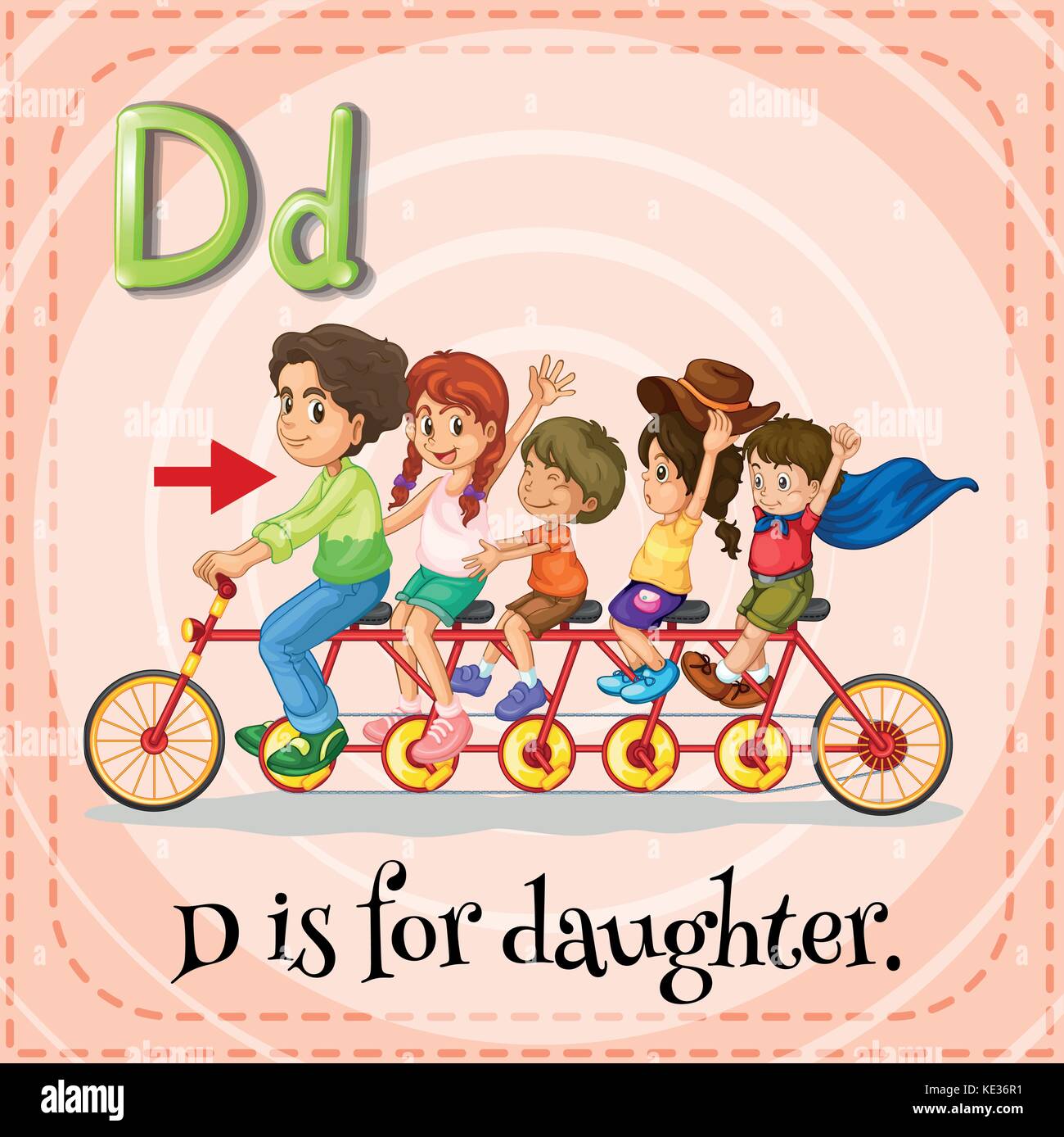 Flashcard letter D is for daughter illustration Stock Vector Image ...