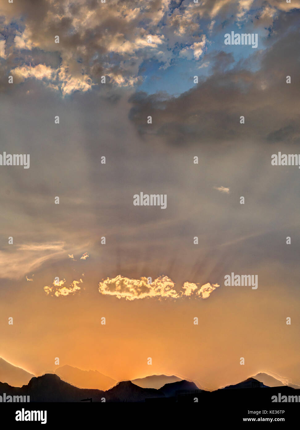 Sunset through forest fire smoke at Hwy 1 and 40 Stock Photo - Alamy