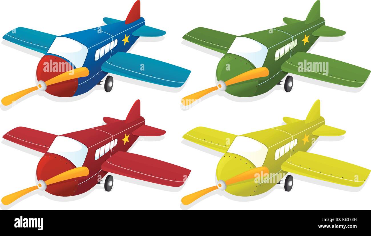Airplane in four different colors illustration Stock Vector Image & Art Alamy