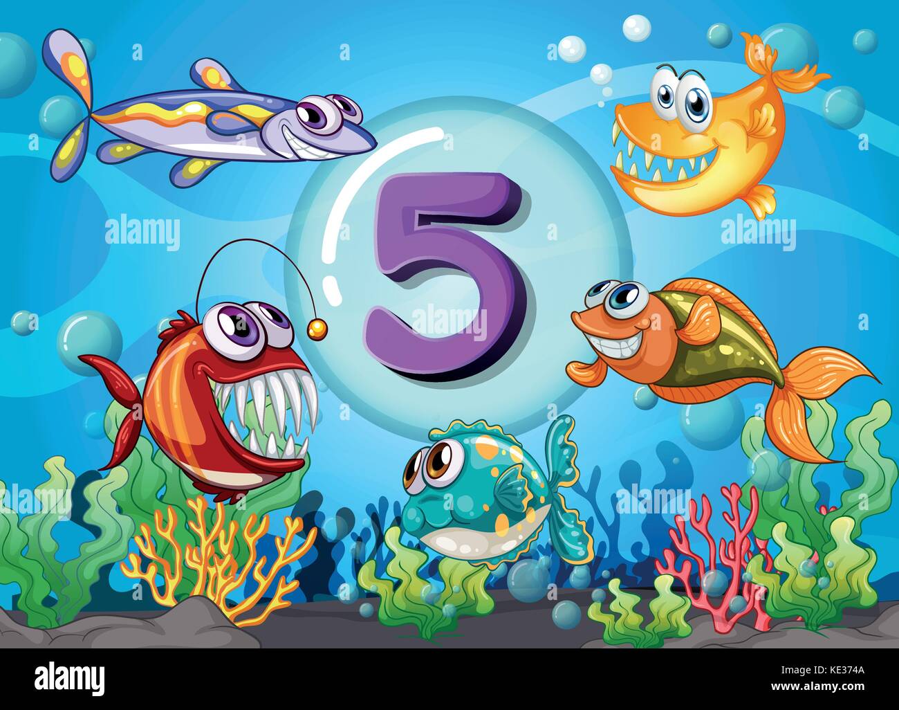 5 fish Stock Vector Images - Alamy