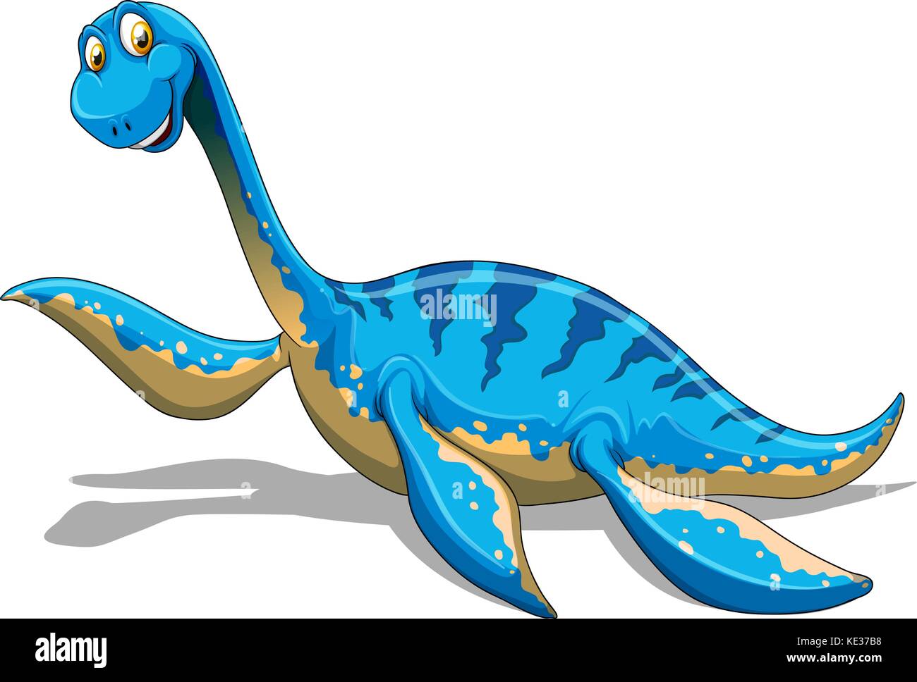 Blue dinosaur with long neck illustration Stock Vector Image & Art - Alamy