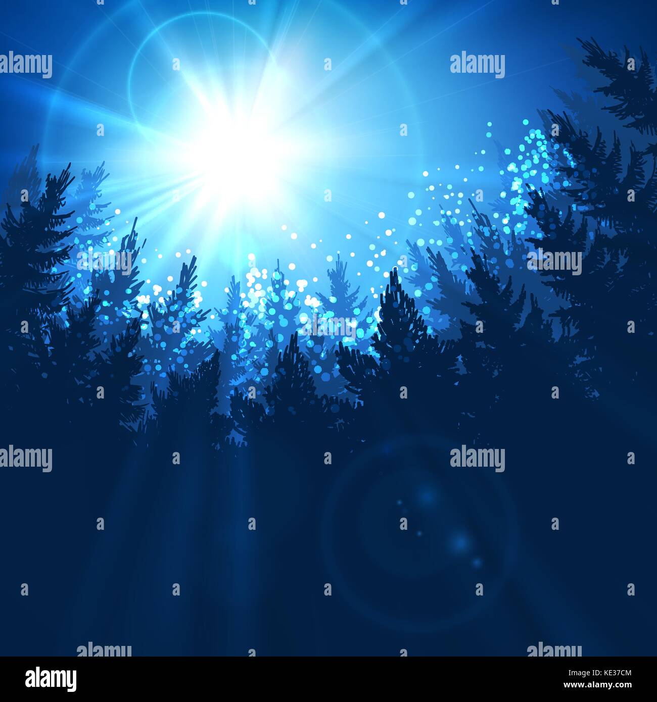 Pine forest background Stock Vector