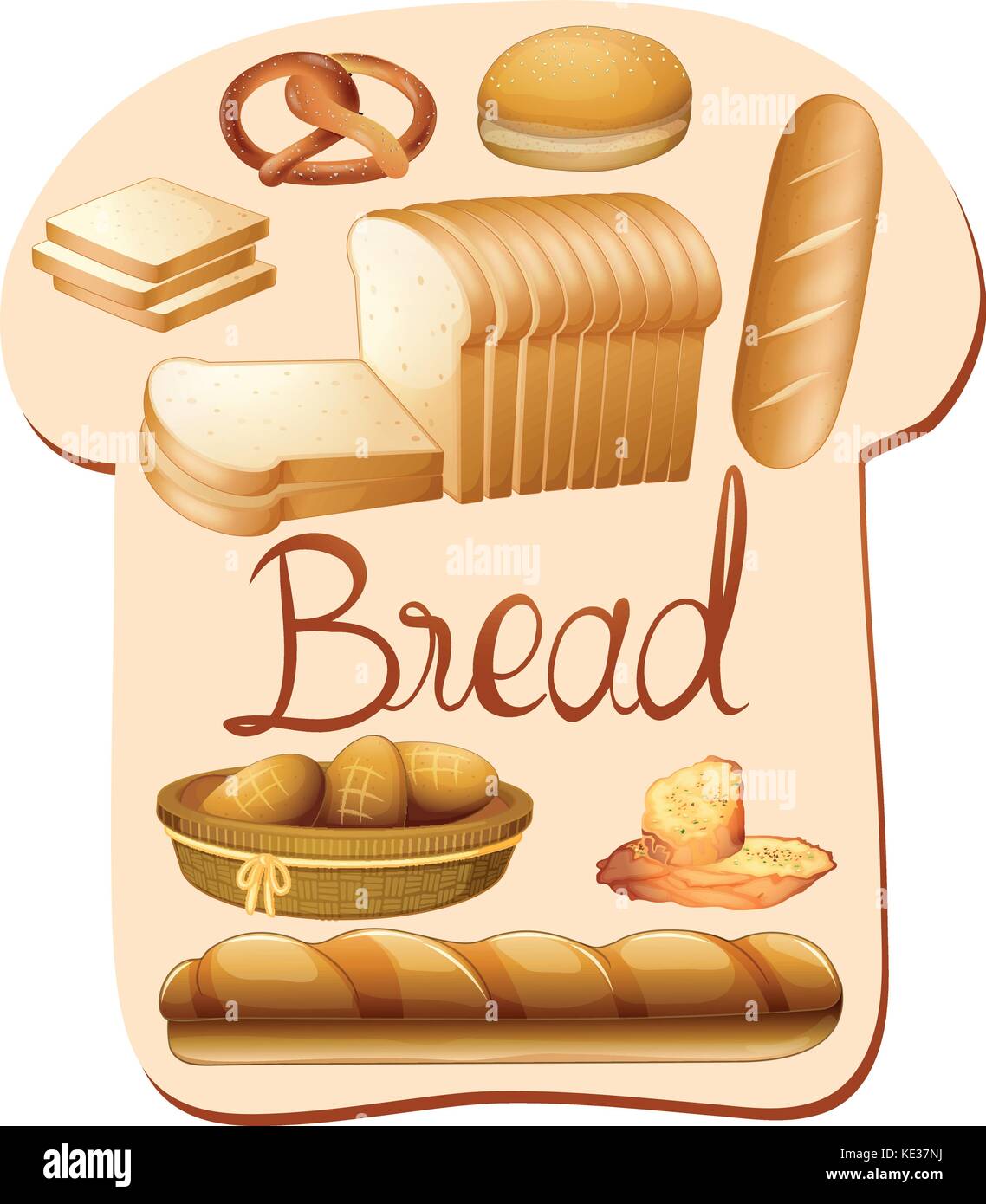 Different kind of bread illustration Stock Vector Image & Art - Alamy