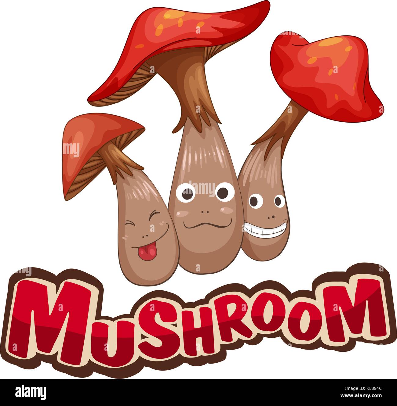 Fresh mushroom with happy face illustration Stock Vector Image & Art