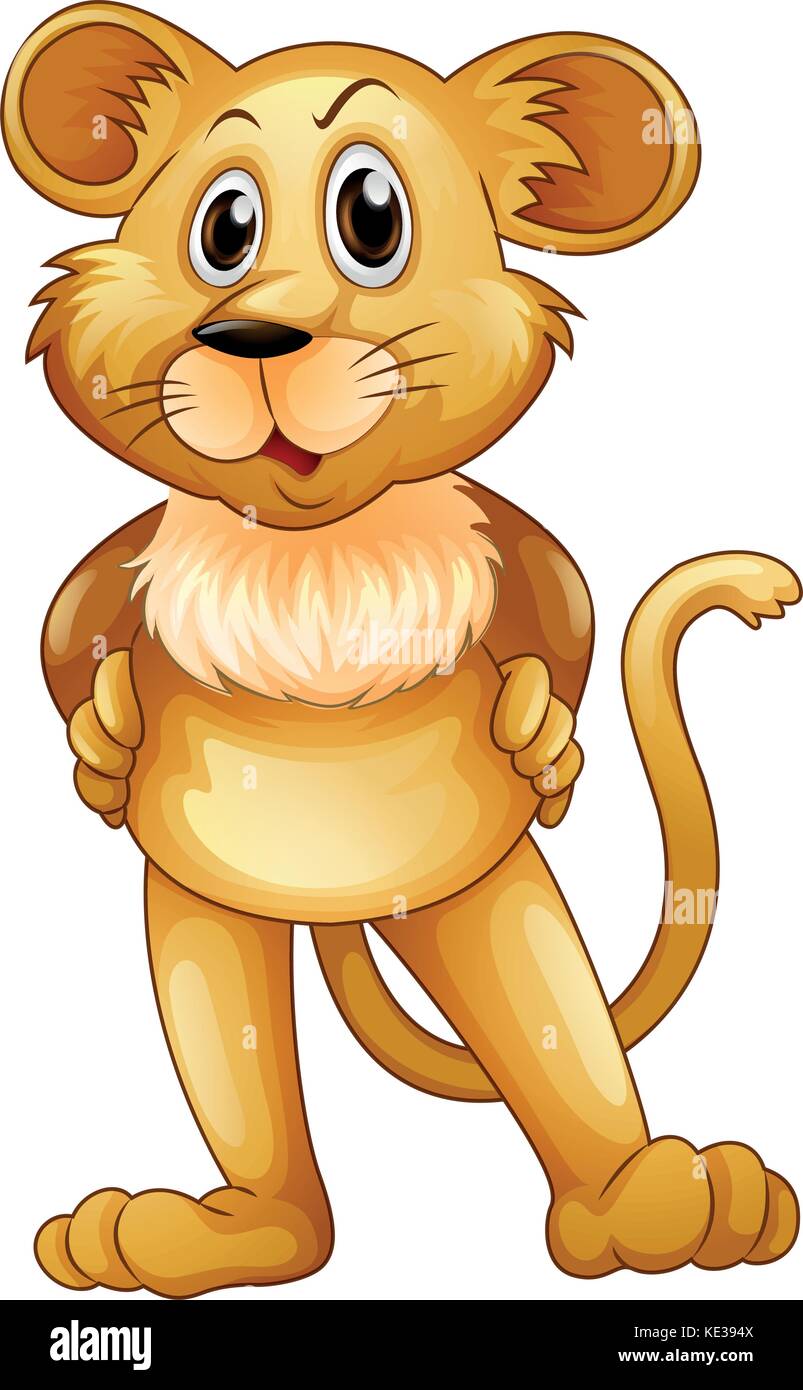 Cute lion baby standing illustration Stock Vector Image & Art - Alamy