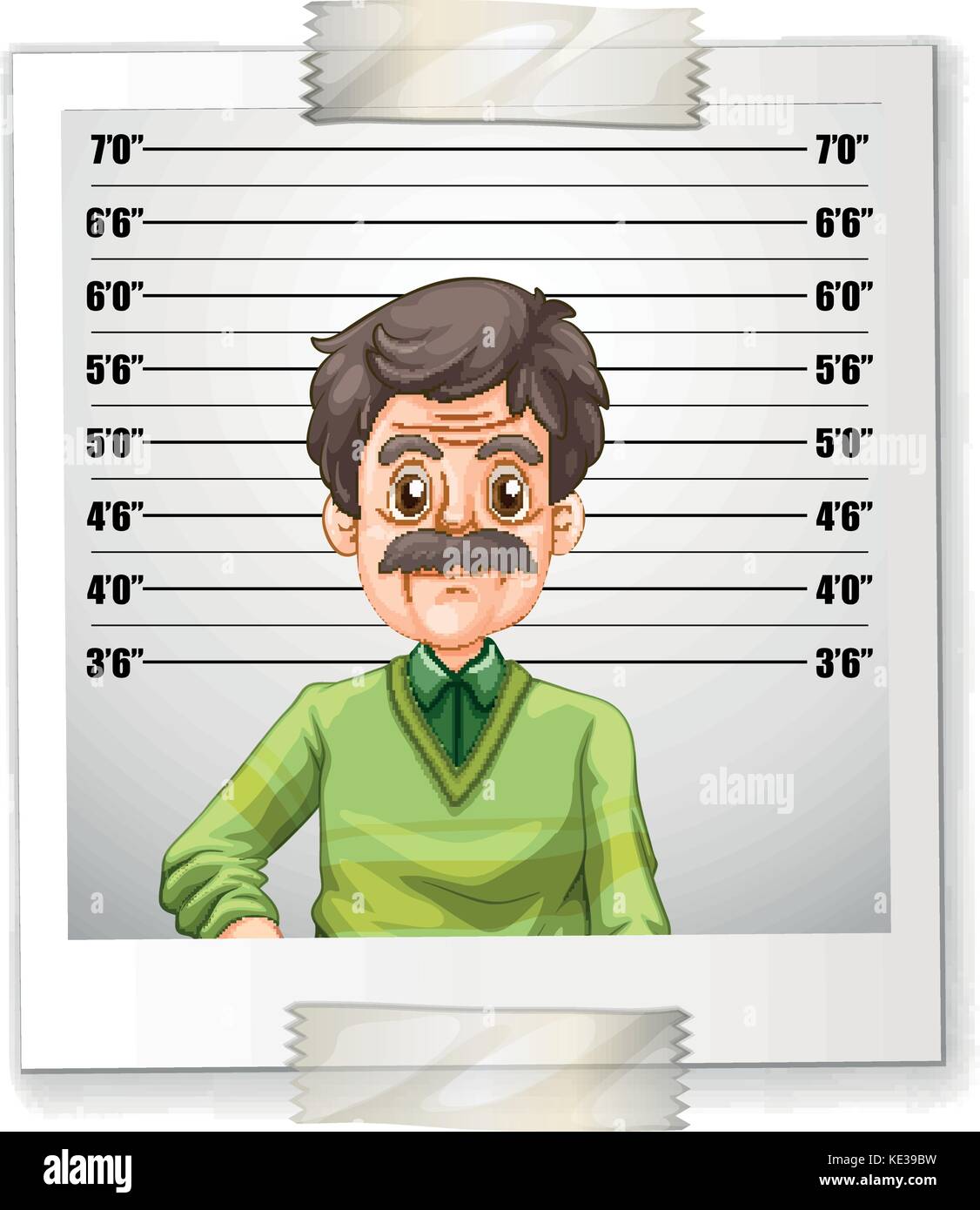 Man photo with height measurement illustration Stock Vector
