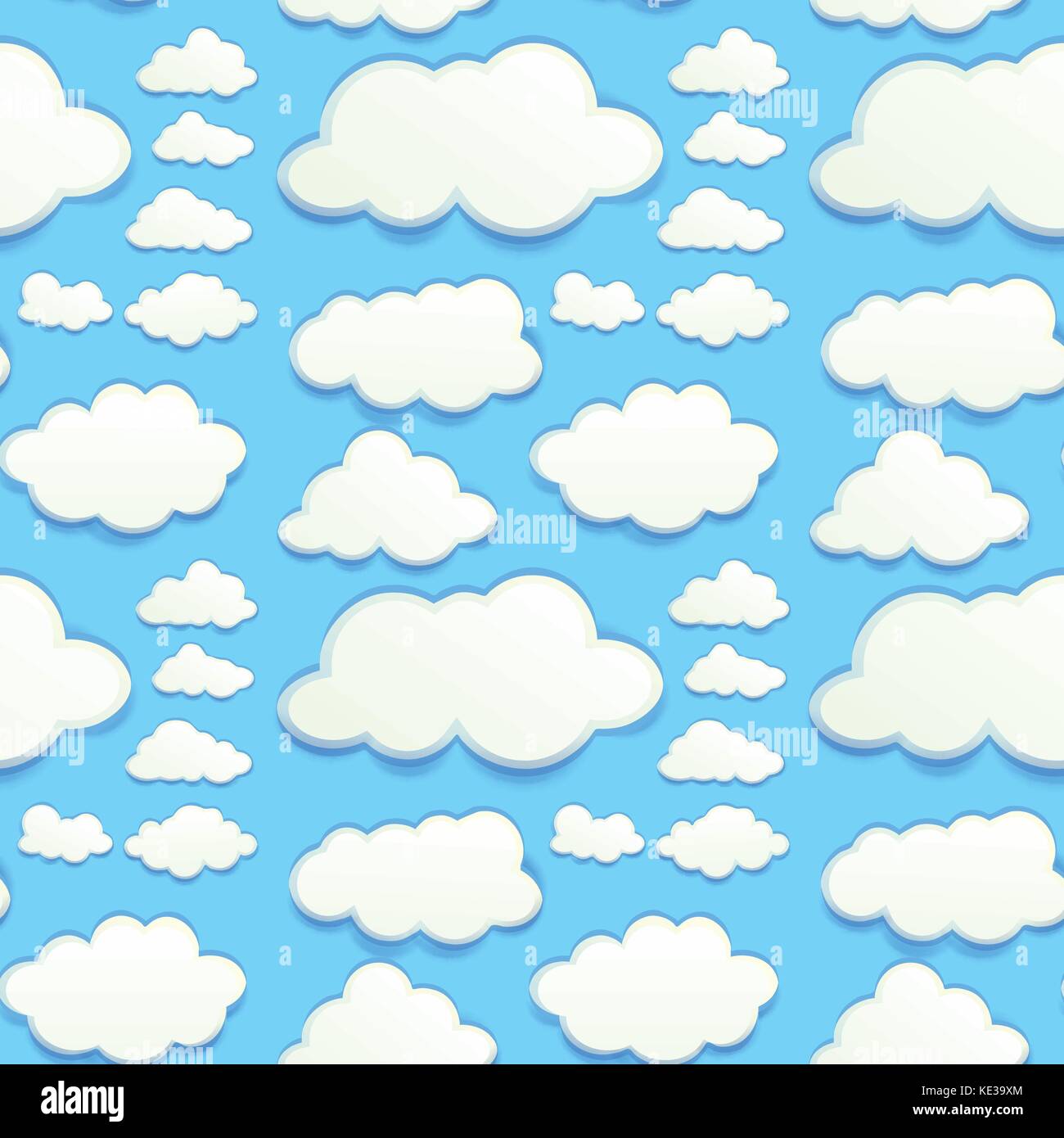 Seamless clouds in blue sky illustration Stock Vector Image & Art - Alamy