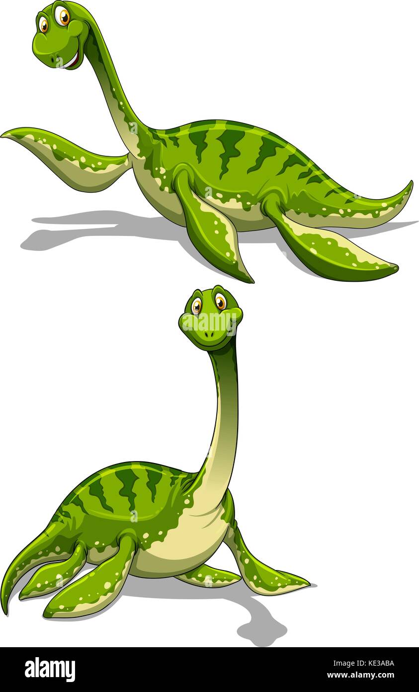 Green dinosaur with long neck illustration Stock Vector Image & Art - Alamy