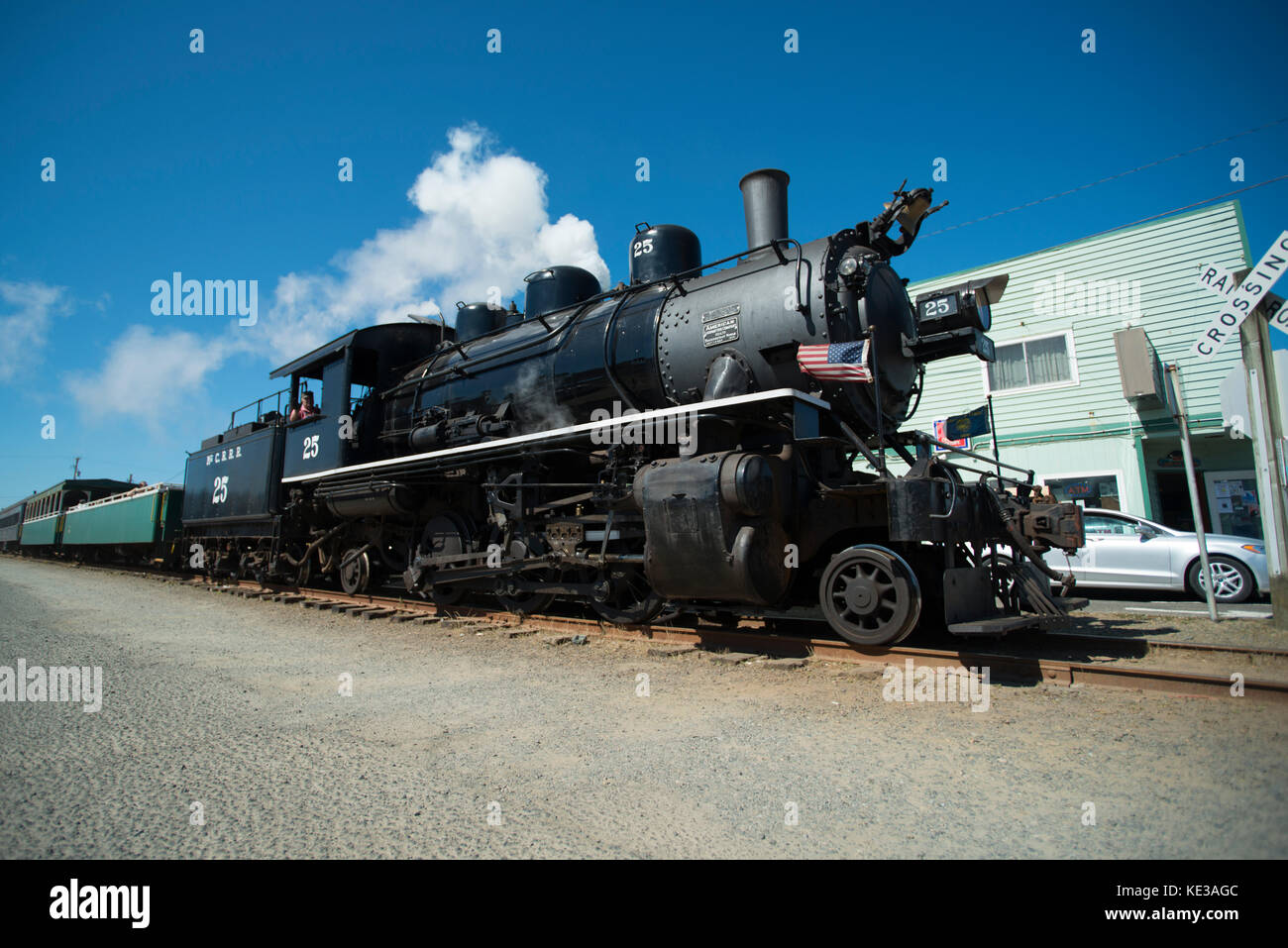 Oregon Coast Scenic Railroad in Rockaway Beach, Oregon, USA Stock Photo