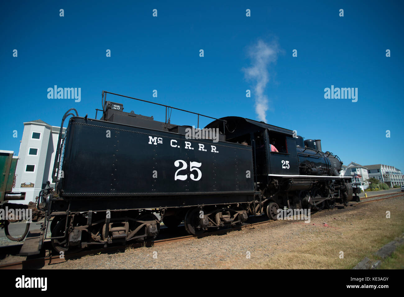 Oregon Coast Scenic Railroad in Rockaway Beach, Oregon, USA Stock Photo