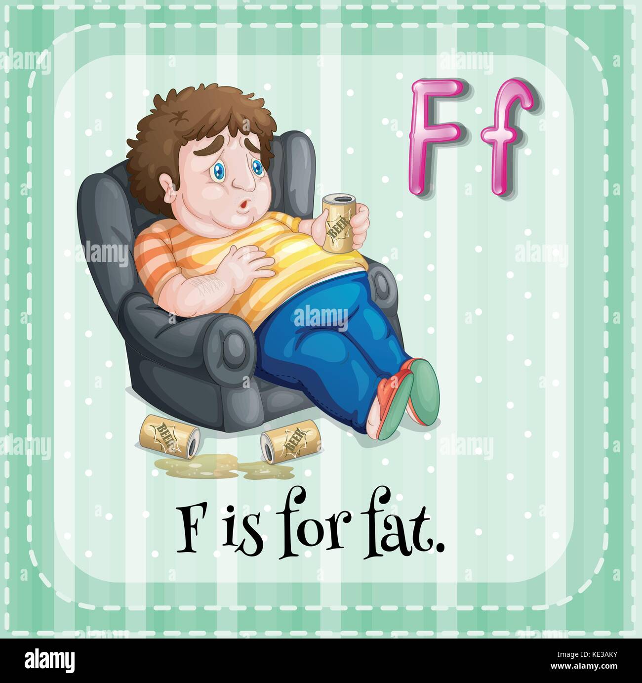 Flashcard letter F is for fat illustration Stock Vector Image & Art - Alamy