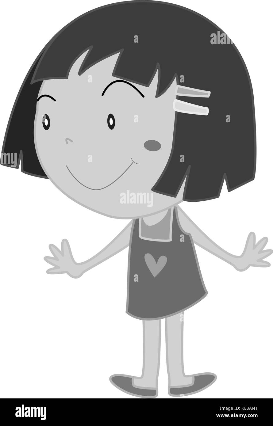 Little girl in skirt illustration Stock Vector Image & Art - Alamy