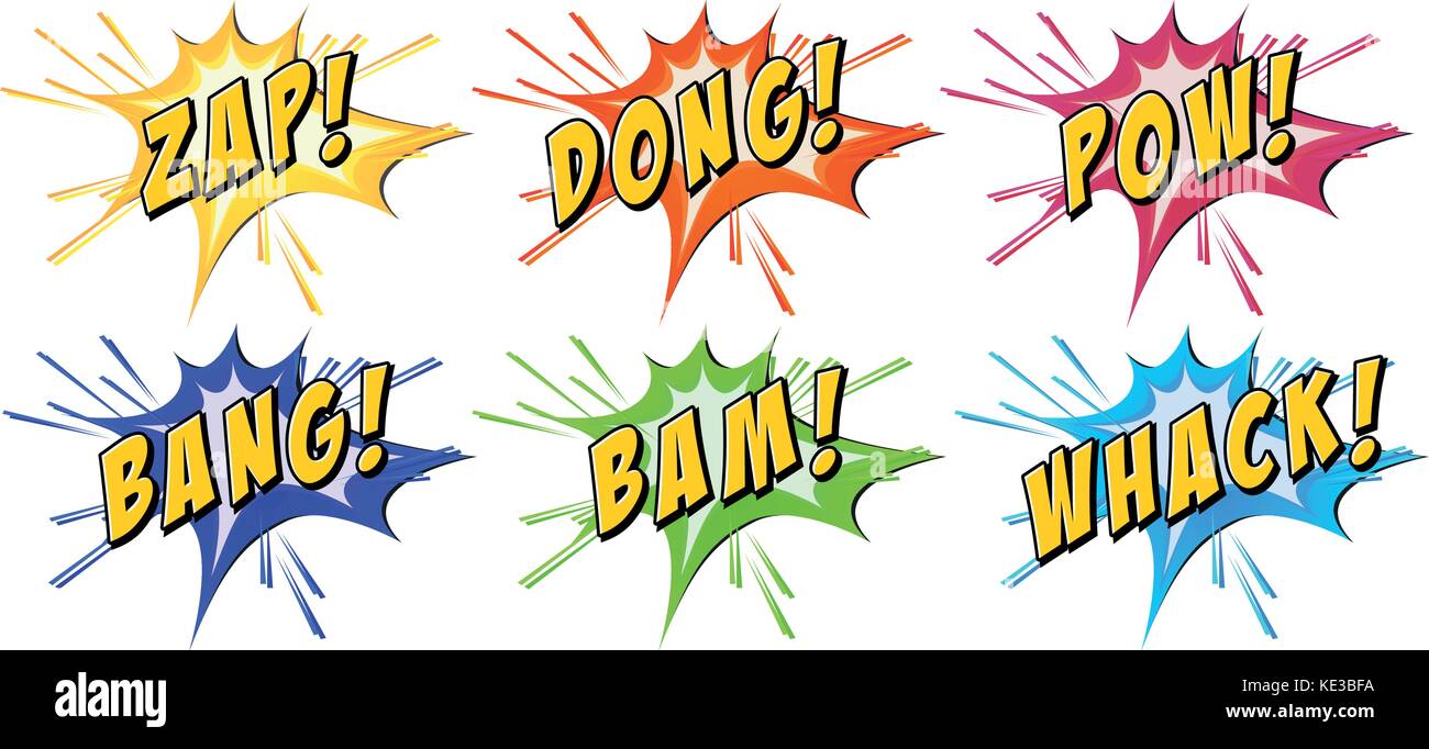 Slang words on explosion background illustration Stock Vector Art