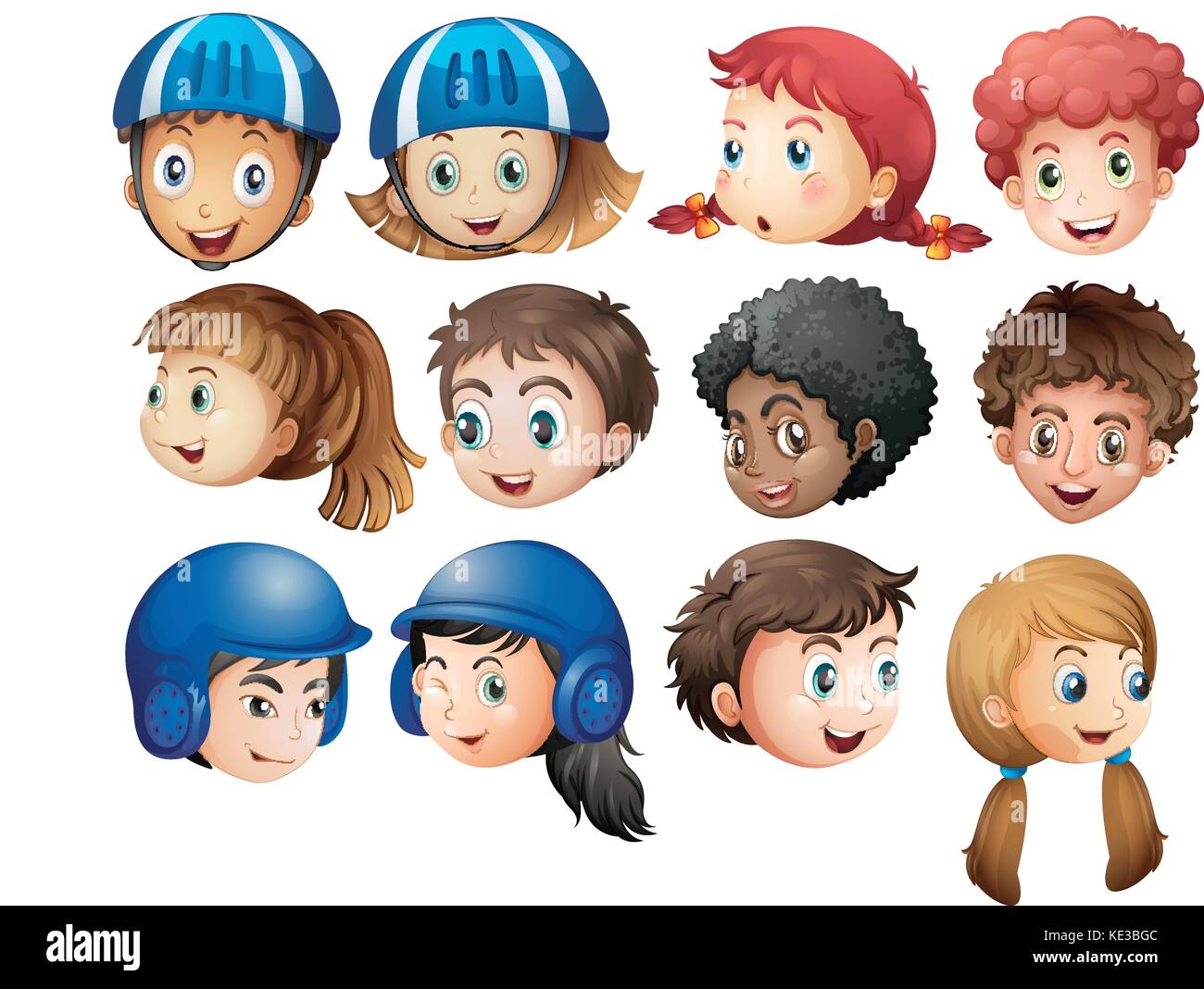 Boys and girls with happy face illustration Stock Vector Image & Art ...