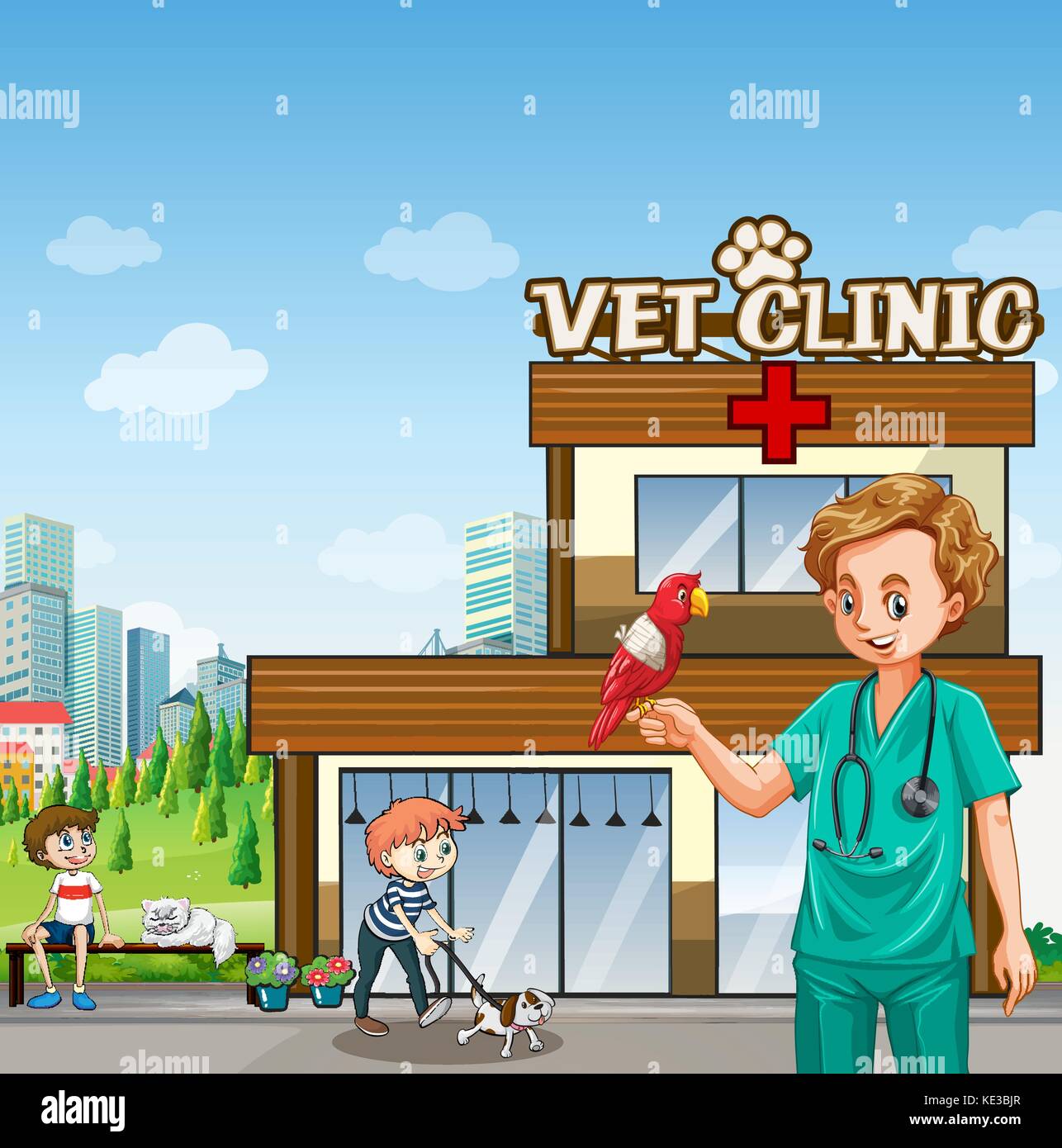 Vector Cartoon Style Illustration Of Vet Clinic With vrogue.co