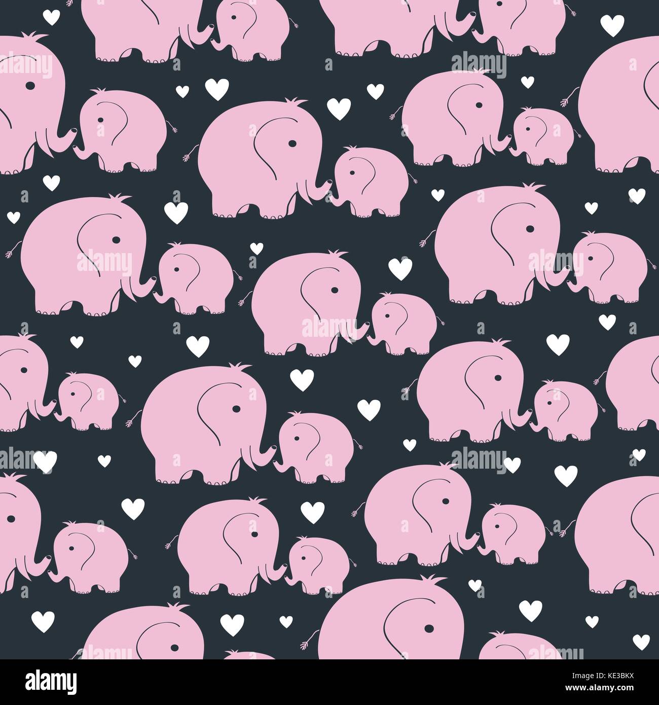 beautiful seamless pattern with morher and baby elephant Stock Vector ...