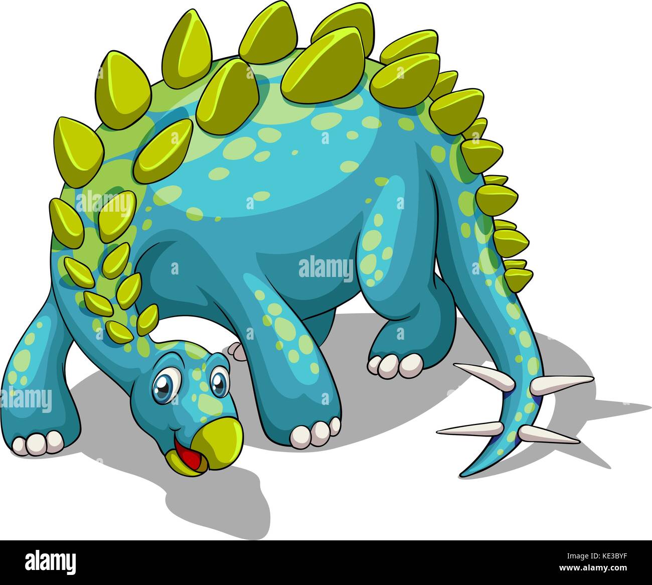 Blue dinosaur with spikes tail illustration Stock Vector Image & Art ...