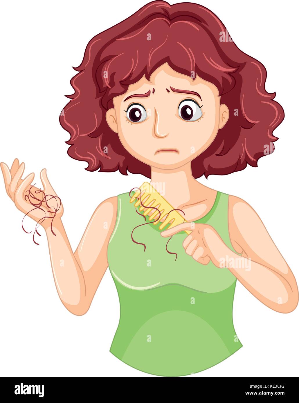 Hair falling out from woman head illustration Stock Vector Image & Art