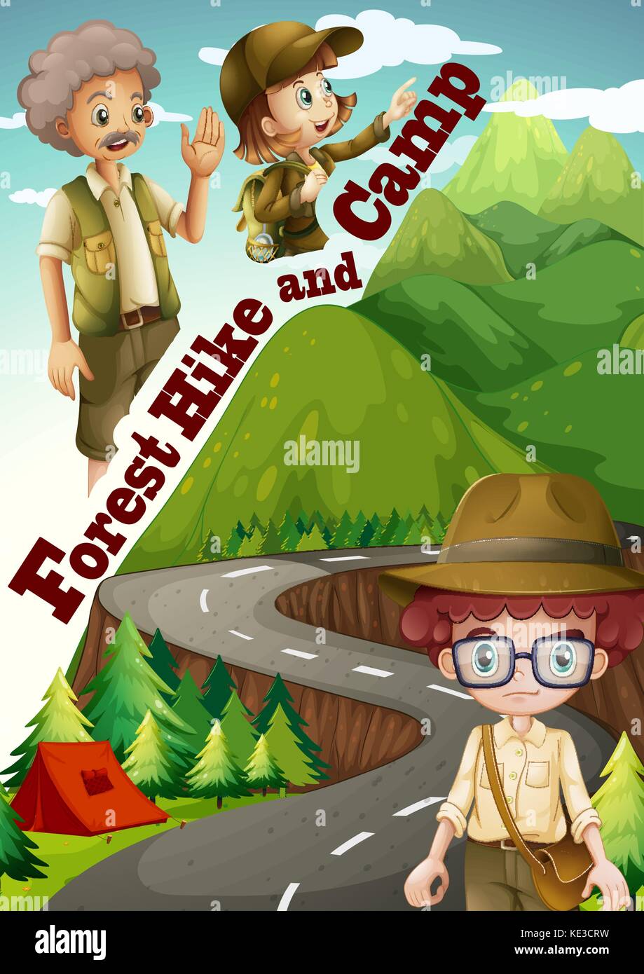 Forest hike and camp ground illustration Stock Vector Image & Art - Alamy