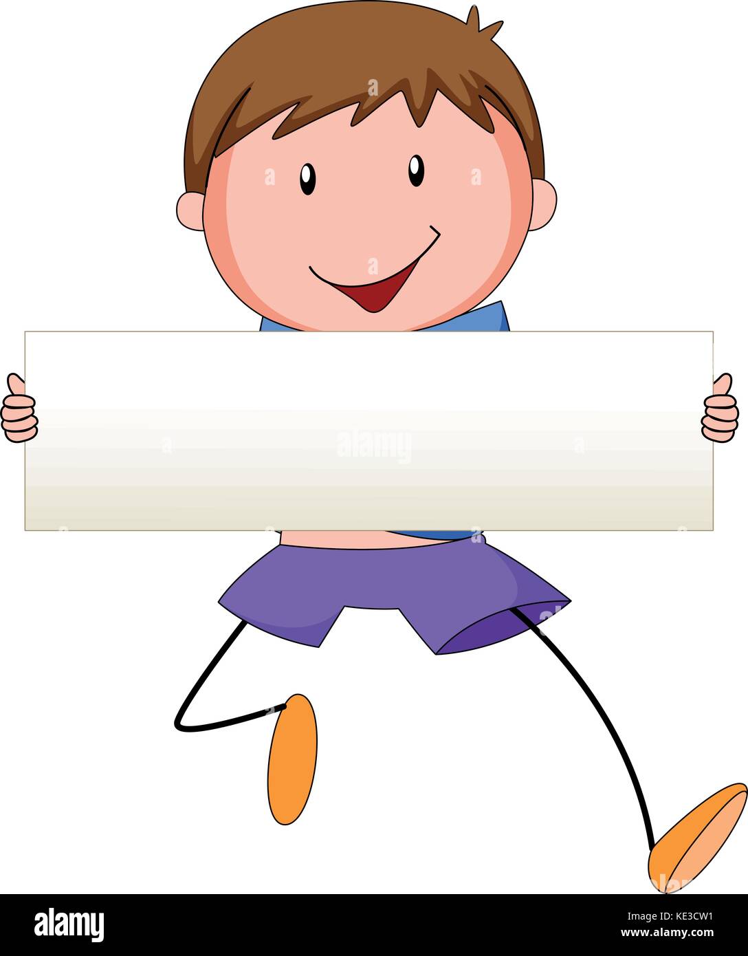 Boy holding blank banner illustration Stock Vector Image & Art - Alamy