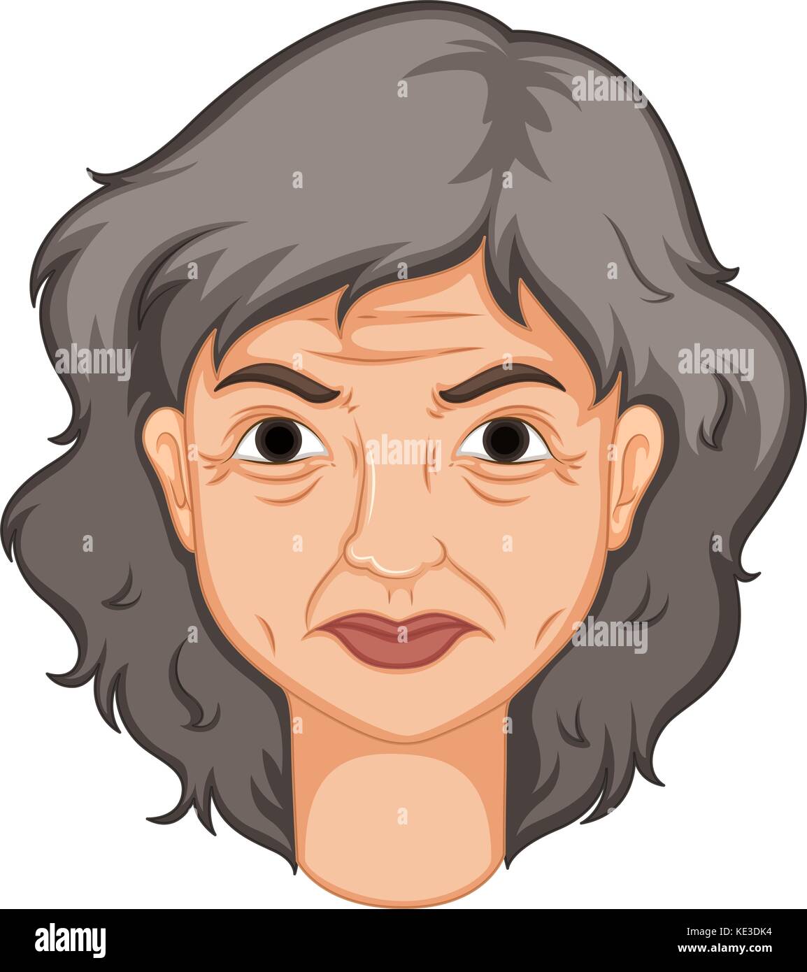 Adult woman with aged skin illustration Stock Vector Image & Art - Alamy